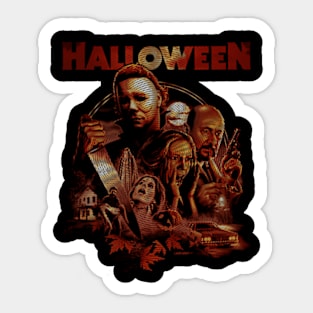 Retro Halloween Movie Sticker